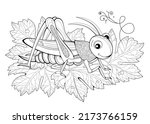 Cute Cricket. Coloring Book For ...