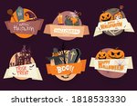 vector set of halloween party... | Shutterstock .eps vector #1818533330