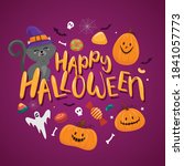happy halloween banner or party ... | Shutterstock .eps vector #1841057773