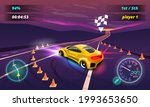 car racing game in display menu ... | Shutterstock .eps vector #1993653650