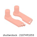 feet isometric isolated. toes... | Shutterstock .eps vector #2107491053