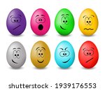 Easter Colorful Eggs With A...