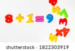 plastic numbers. study of... | Shutterstock . vector #1822303919