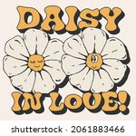 retro daisy flowers... | Shutterstock .eps vector #2061883466