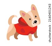  ute funny dog   in jacket... | Shutterstock .eps vector #2160401243