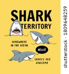 shark illustration with slogans ... | Shutterstock .eps vector #1809648259