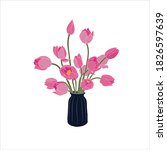 vase with lotus flowers... | Shutterstock .eps vector #1826597639