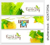 happy earth day header or... | Shutterstock .eps vector #622472936