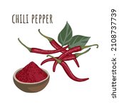 chili pepper seasoning and... | Shutterstock .eps vector #2108737739