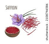 saffron exotic seasoning with... | Shutterstock .eps vector #2108746586