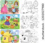 three fairy tales. cinderella ... | Shutterstock . vector #1202027980
