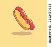 fast food hotdog vector with... | Shutterstock .eps vector #2112450383