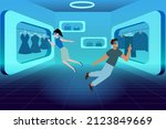 metaverse virtual reality... | Shutterstock .eps vector #2123849669