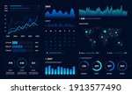 dashboard ui. data hud diagram... | Shutterstock .eps vector #1913577490