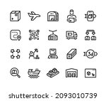 logistic line icons. outline... | Shutterstock .eps vector #2093010739
