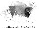 black watercolor stain.... | Shutterstock .eps vector #576668119
