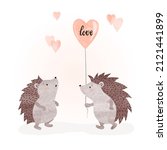 Valentines Day Card With Cute...