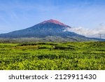 Small photo of Mount Kerinci is the highest mountain in Sumatra and the highest volcano in Indonesia with an altitude of 3805 masl in the Kerinci Seblat National Park area. Kayu Aro, Kerinci, Jambi, Indonesia, Asia.