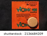 Small photo of Kerinci, Jambi, Indonesia - March 17, 2022: product brand Vicee 500 sweetlets. Orange flavored vitamin C lozenges. produced by: PT. Darya-Varia Laboratoria Tbk. Citeureup, Bogor, Indonesia.