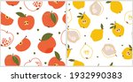 a set of seamless patterns with ... | Shutterstock .eps vector #1932990383