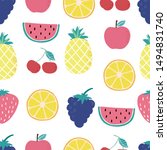 cute fruit background with... | Shutterstock .eps vector #1494831740