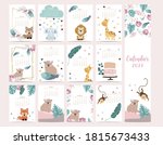 cute woodland calendar 2021... | Shutterstock .eps vector #1815673433