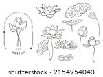 black lotus flower outline... | Shutterstock .eps vector #2154954043