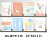 light pink blue collection for... | Shutterstock .eps vector #387689560