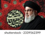 Small photo of beirut city-Lebanon 29-7-2023: Hezbollah leader Hassan Nasrallah, who is holding a phone, is the most popular image on social media