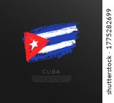 Flag Of Cuba In Grunge Brush...