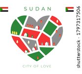 Flag Of Sudan With Heart Shaped ...