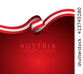 Austria Flag Ribbon   Vector...