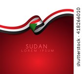 Sudan Flag Ribbon   Vector...