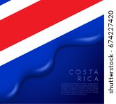 Costa Rica Flag On Creamy...