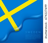Sweden Flag On Creamy Liquid...