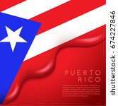 Puerto Rico Flag On Creamy...