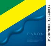 Gabon Flag On Creamy Liquid...