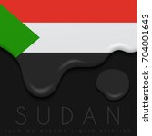 Sudan Flag On Creamy Liquid...