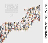 crowd of people standing in the ... | Shutterstock .eps vector #708297970