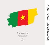 Flag Of Cameroon In Grunge...