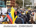 Small photo of BOGOTA, COLOMBIA - 16 August 2023. March asking for Gustavo Petro impeachment. Peaceful protest march in Bogota Colombia against the government of Gustavo Petro called La Marcha de la Mayoria.