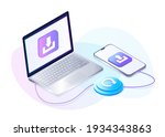 transfer  download data.... | Shutterstock .eps vector #1934343863