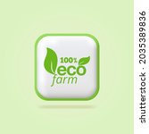 100  eco farm. ecological... | Shutterstock .eps vector #2035389836