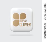 abstract golden logo. clover... | Shutterstock .eps vector #2042263703