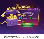 premium package game screen... | Shutterstock .eps vector #2047323200