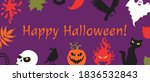 banner with halloween details... | Shutterstock .eps vector #1836532843