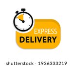 express delivery logo. timer... | Shutterstock .eps vector #1936333219