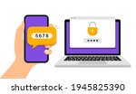 two steps authentication.... | Shutterstock .eps vector #1945825390
