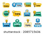 quick tips badge set. quick... | Shutterstock .eps vector #2085715636
