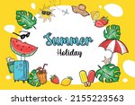 vector hand drawn summer time ... | Shutterstock .eps vector #2155223563